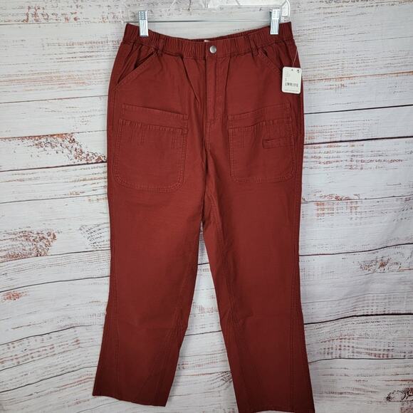 Free People Movement High Waist Cargo Garnet Red Voyage Utility Pants Size Small - Picture 13 of 16